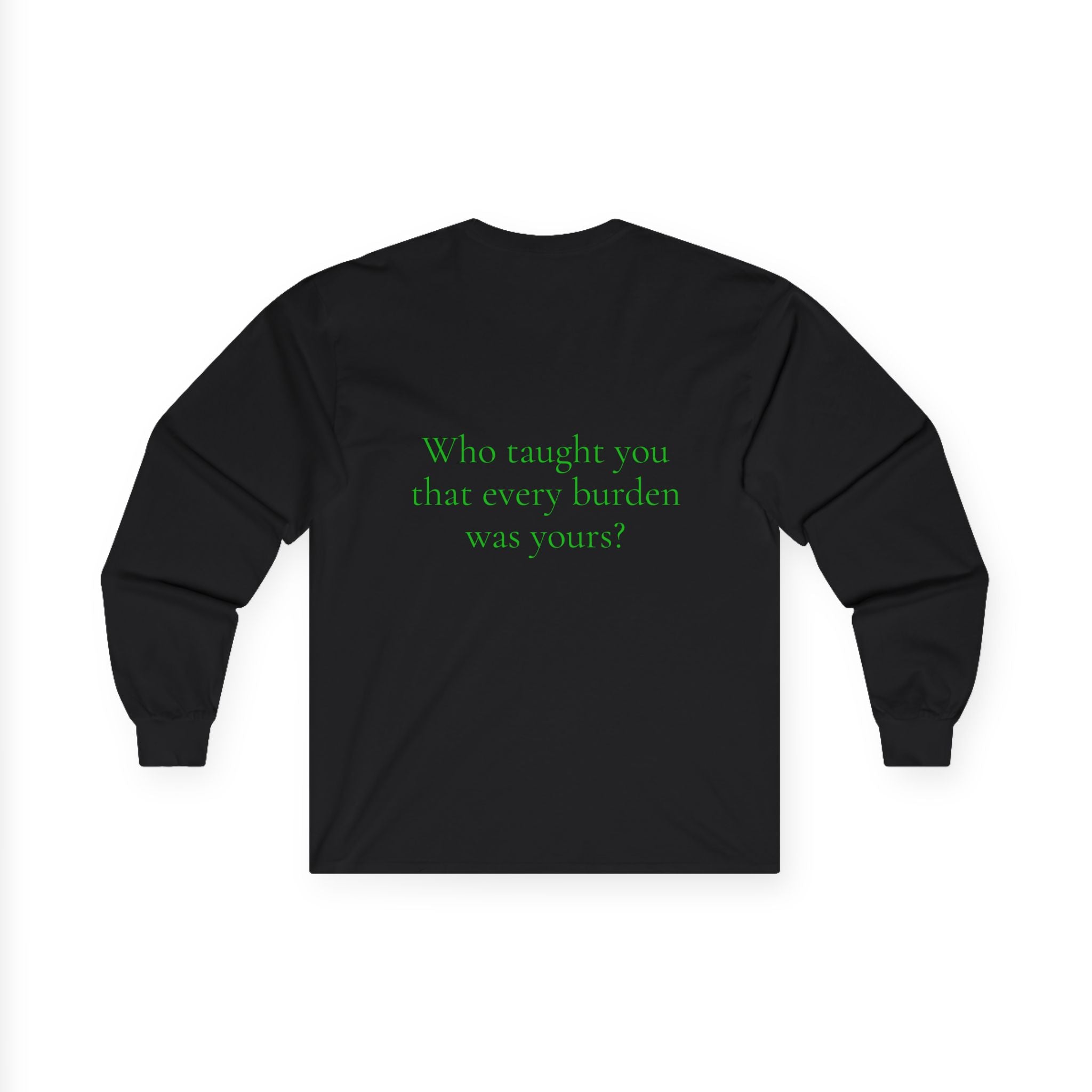 Dark Burden Dwarven Artwork Long Sleeve Tee | Gothic Fantasy, Illustrated CHampion