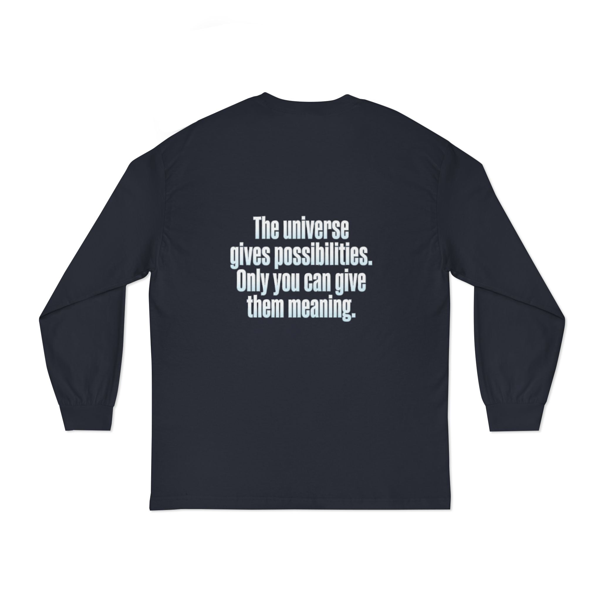 Cosmic Chance Long Sleeve | Inspirational Back Quote, Nebula Music Art