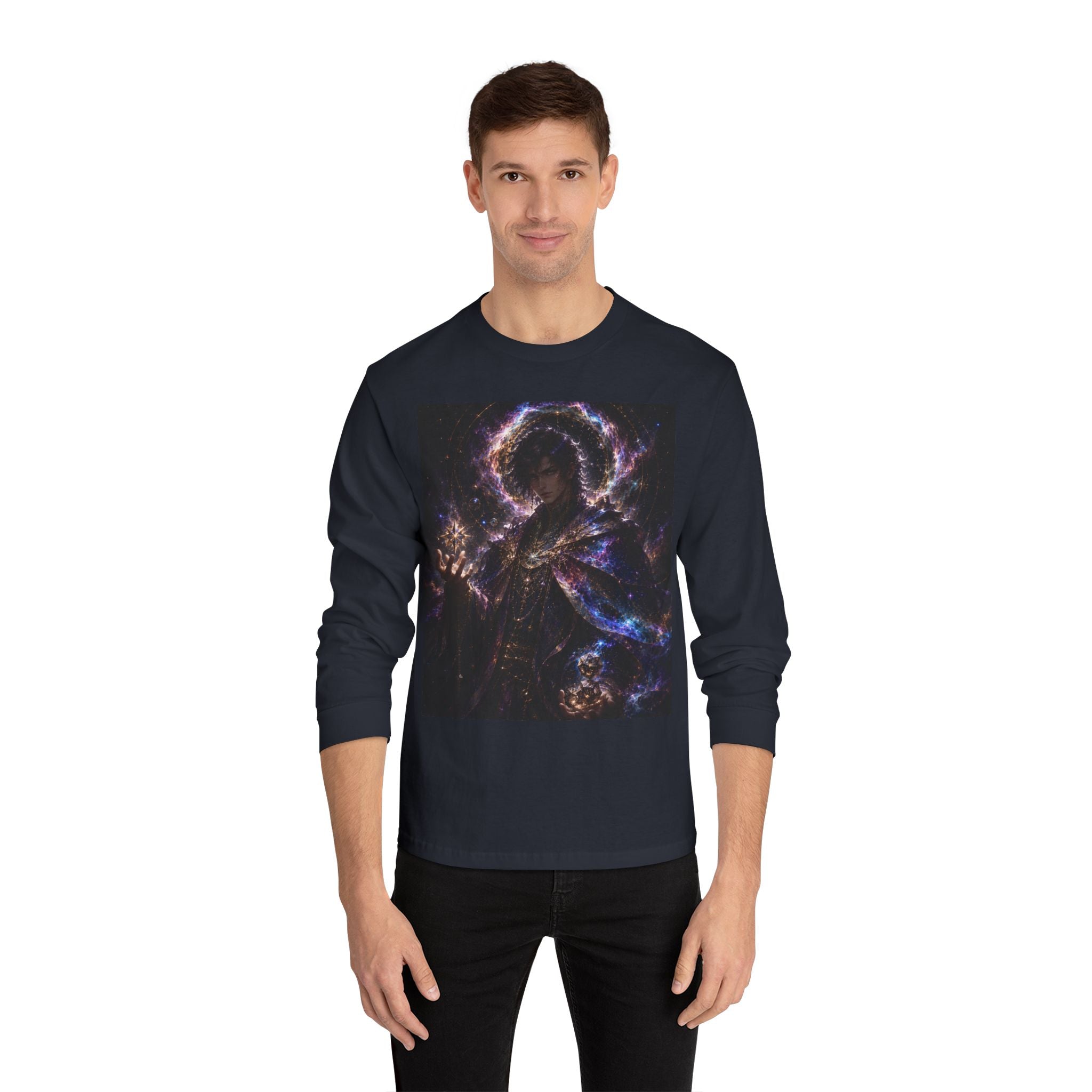 Cosmic Chance Long Sleeve | Inspirational Back Quote, Nebula Music Art