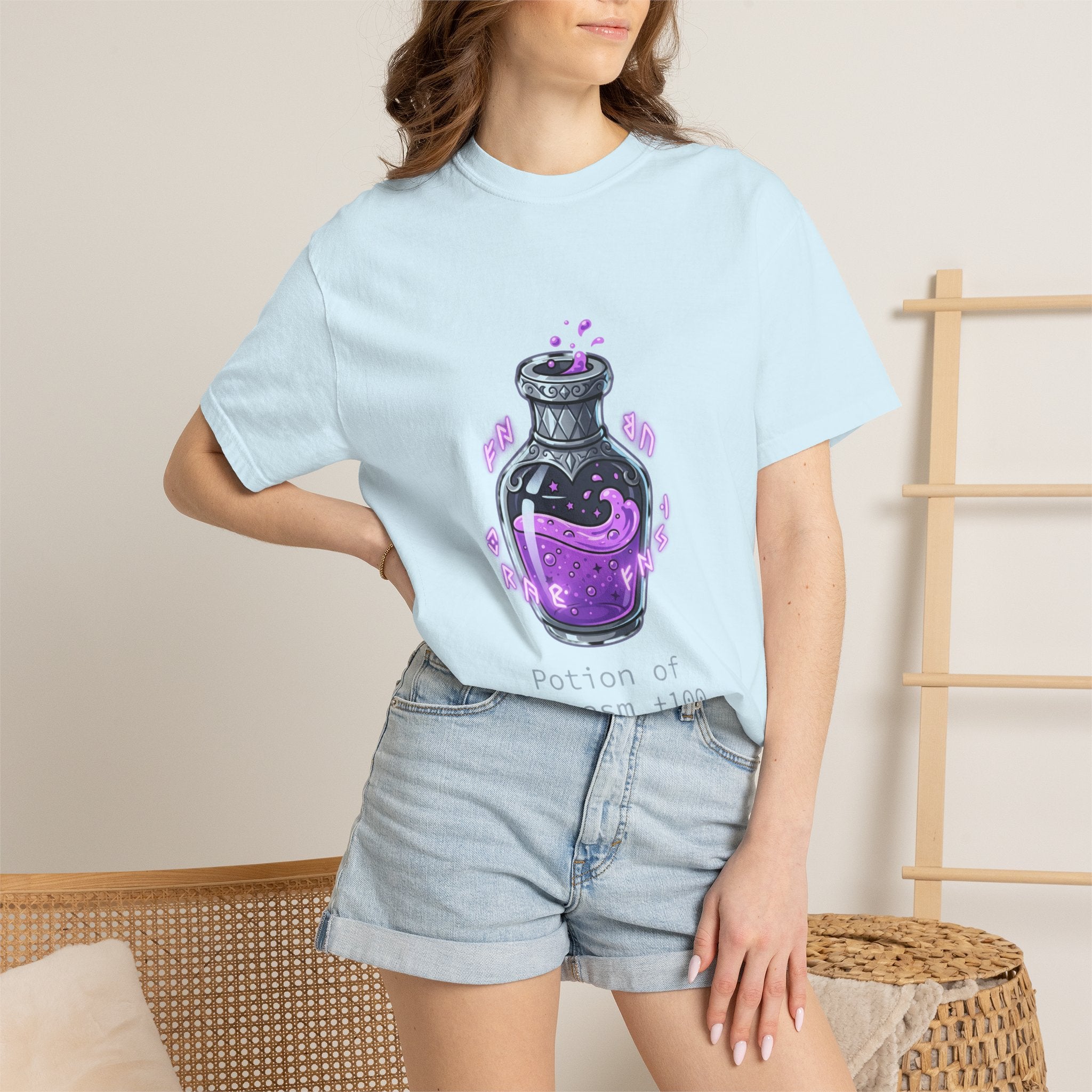 Potion of Sarcasm 100 T-shirt | Purple Magic Potion Illustration