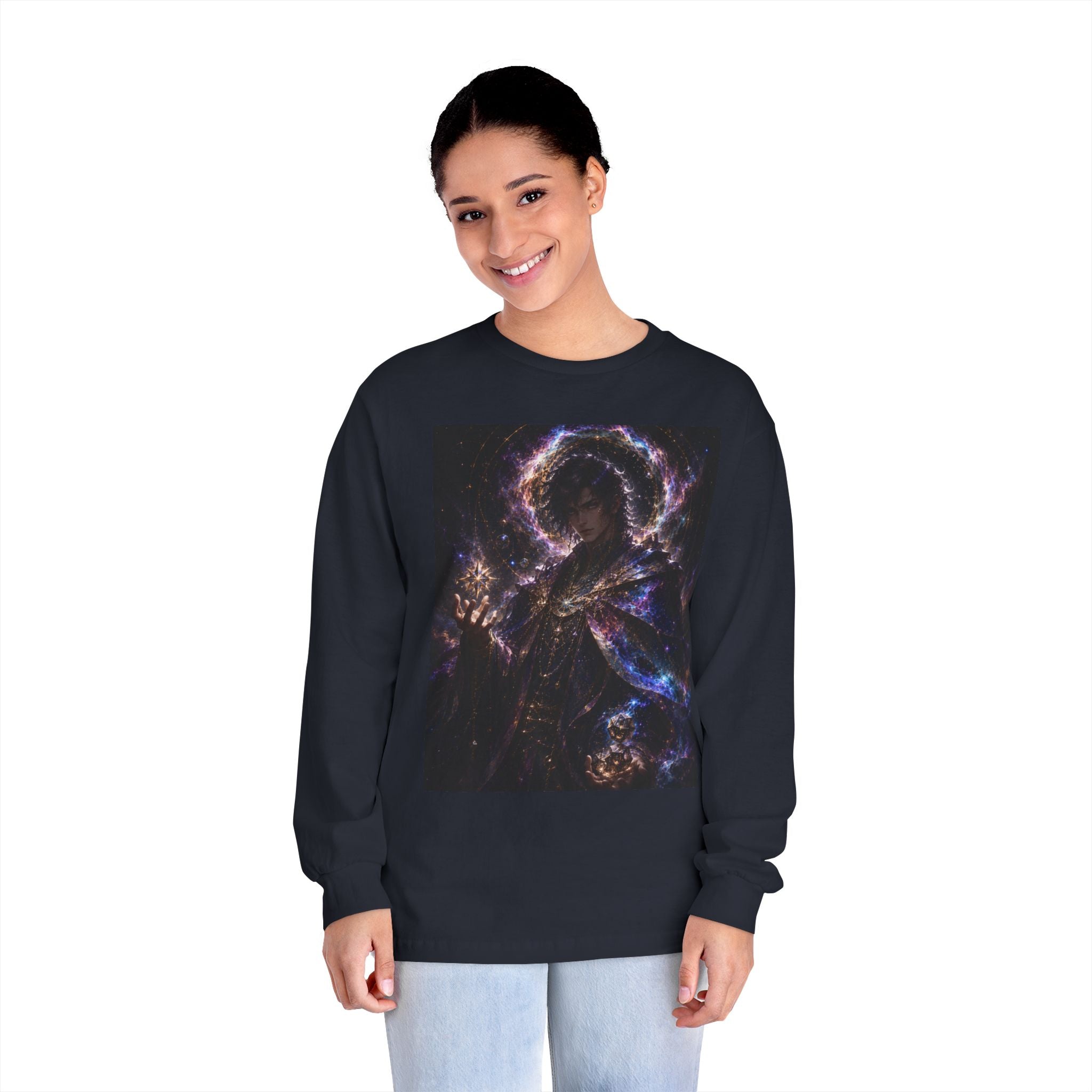 Cosmic Chance Long Sleeve | Inspirational Back Quote, Nebula Music Art