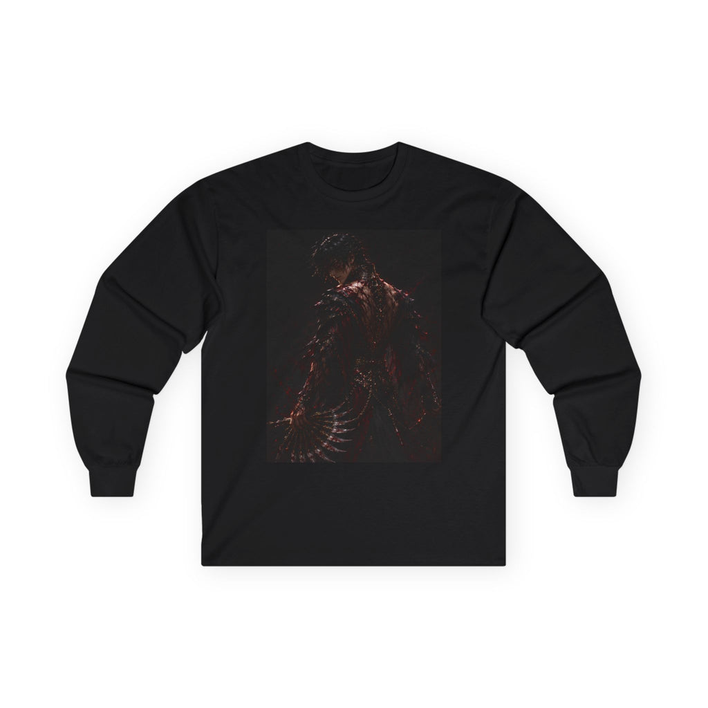 Dark Abstract Figure long sleeve tee | Backquote typography