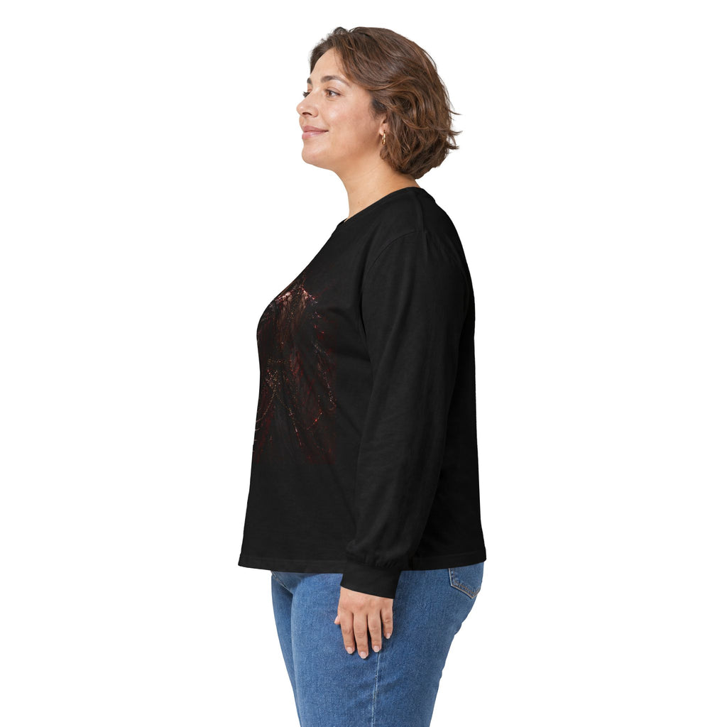 Dark Abstract Figure long sleeve tee | Backquote typography