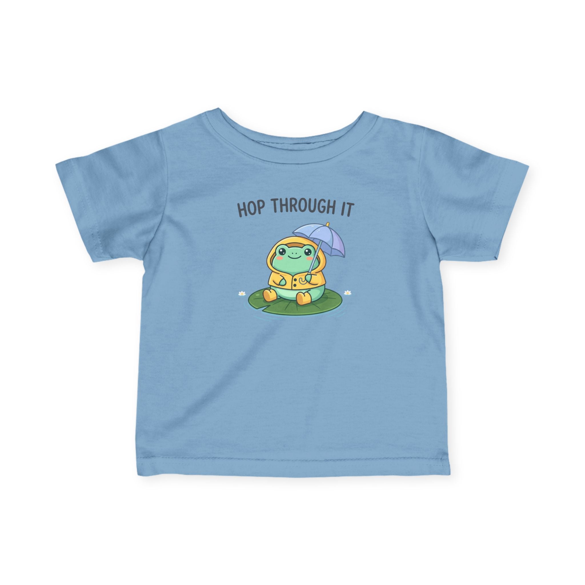 Hop Through It Frog Illustration Infant Tee | Cute Rainy Day Baby Shirt