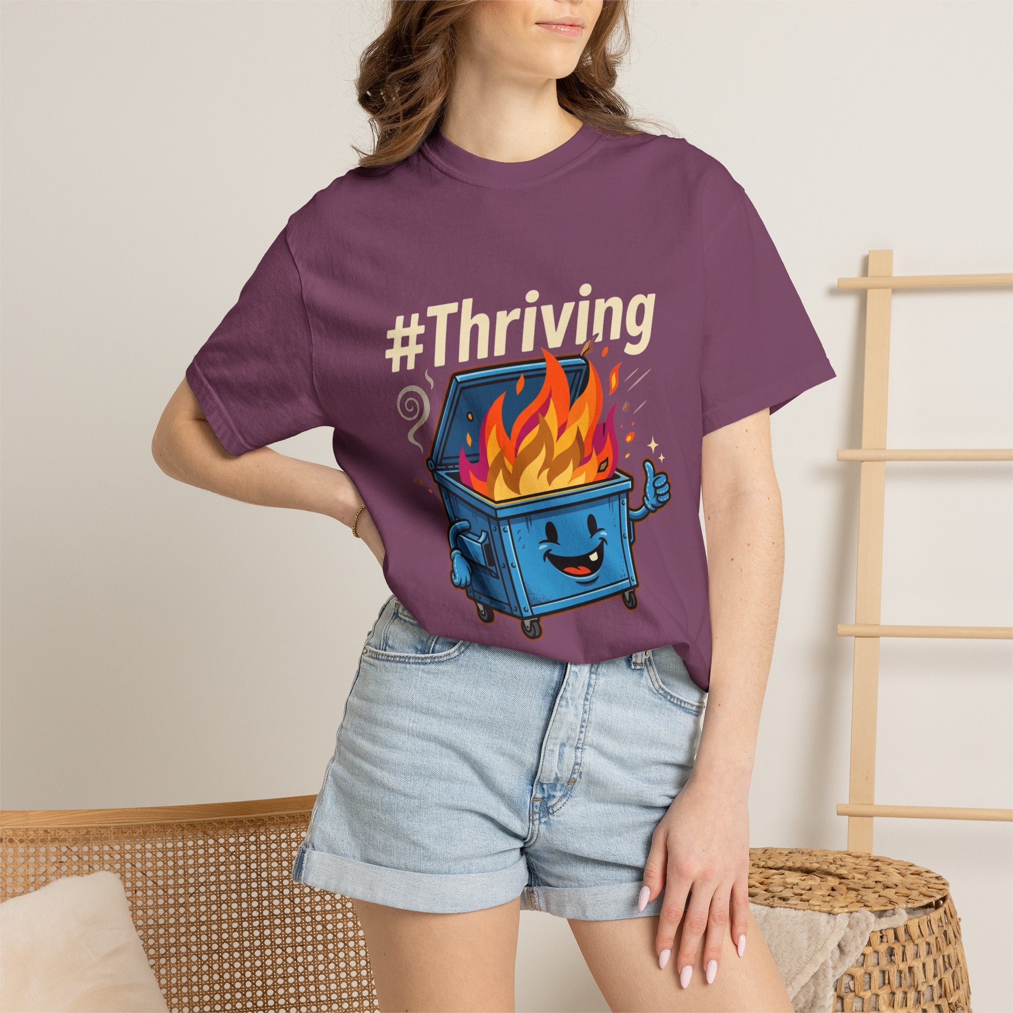 Dumpster Fire Unisex Dyed Garment T-Shirt