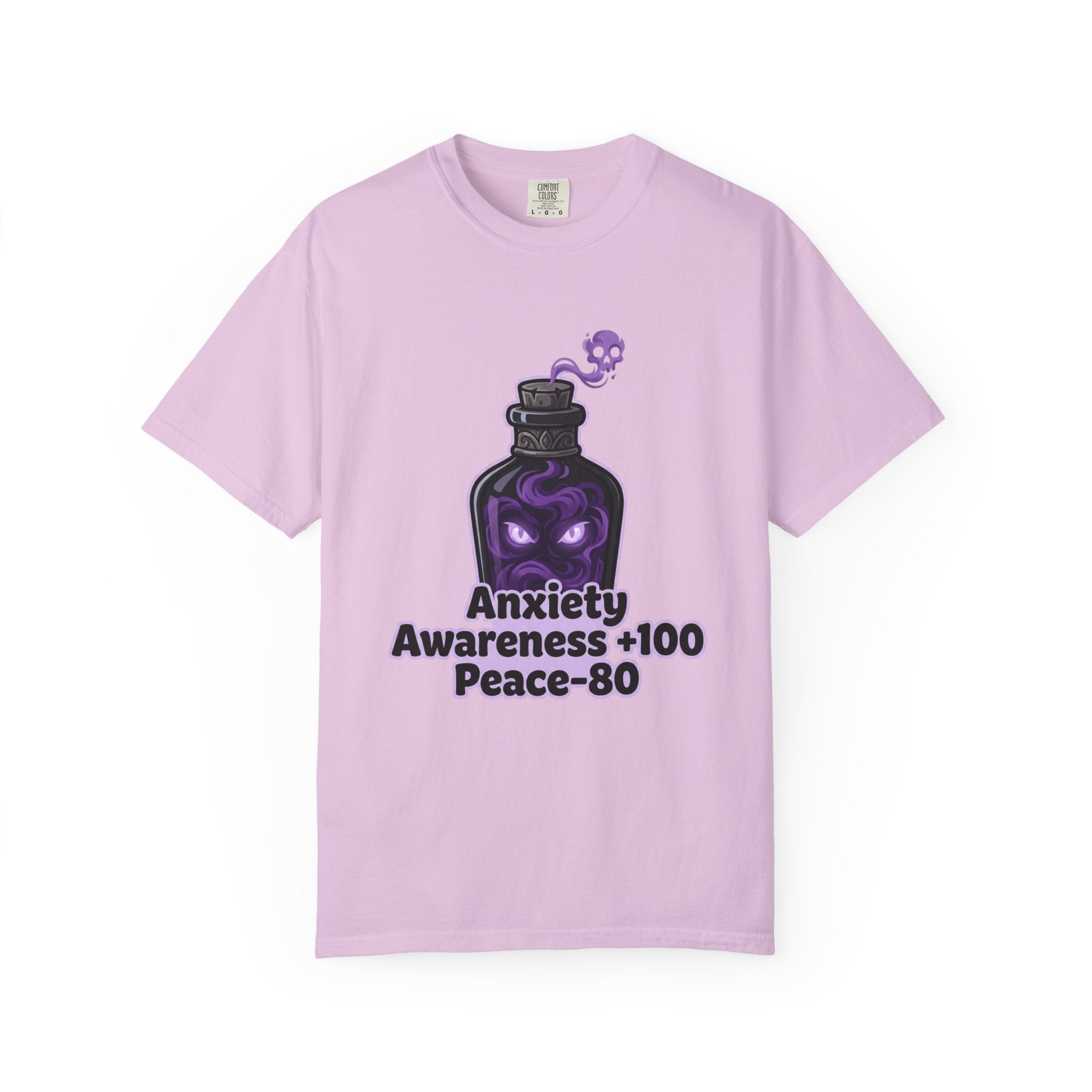 Anxiety Awareness Potion T-shirt | RPG Stat Style Mental Health Tee