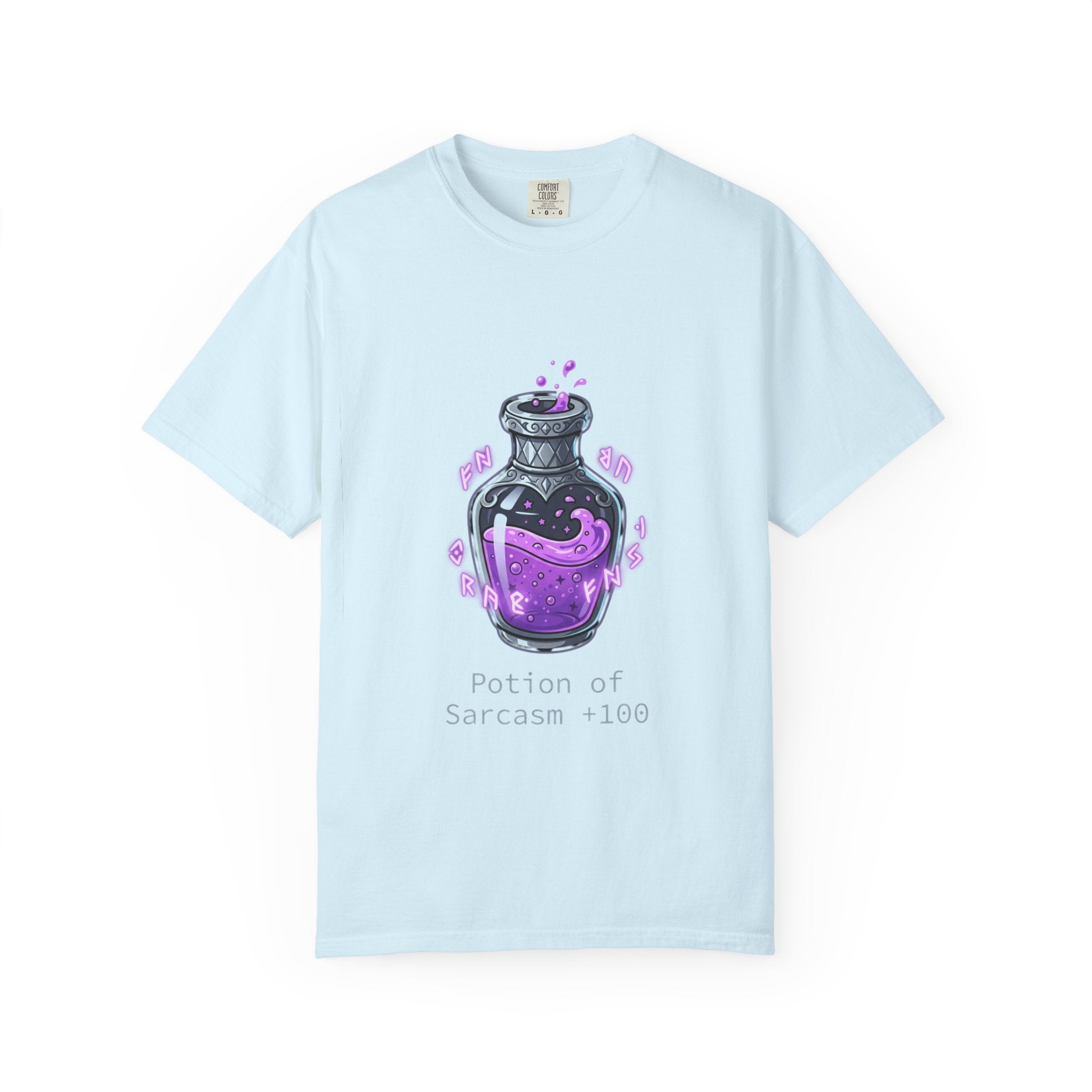 Potion of Sarcasm 100 T-shirt | Purple Magic Potion Illustration