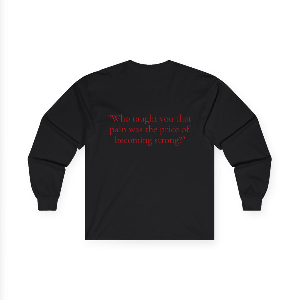 Dark Abstract Figure long sleeve tee | Backquote typography