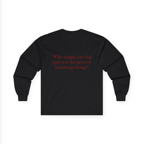 Dark Abstract Figure long sleeve tee | Backquote typography