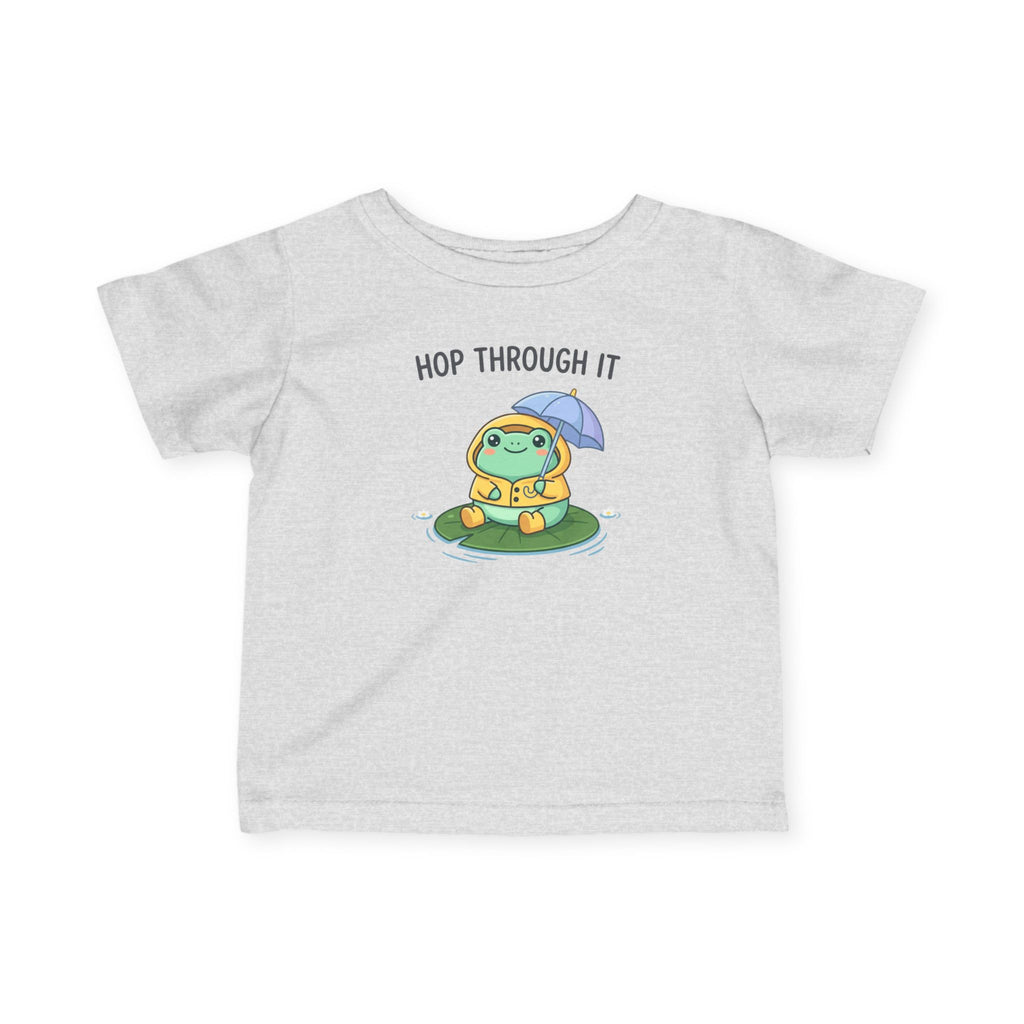 Hop Through It Frog Illustration Infant Tee | Cute Rainy Day Baby Shirt