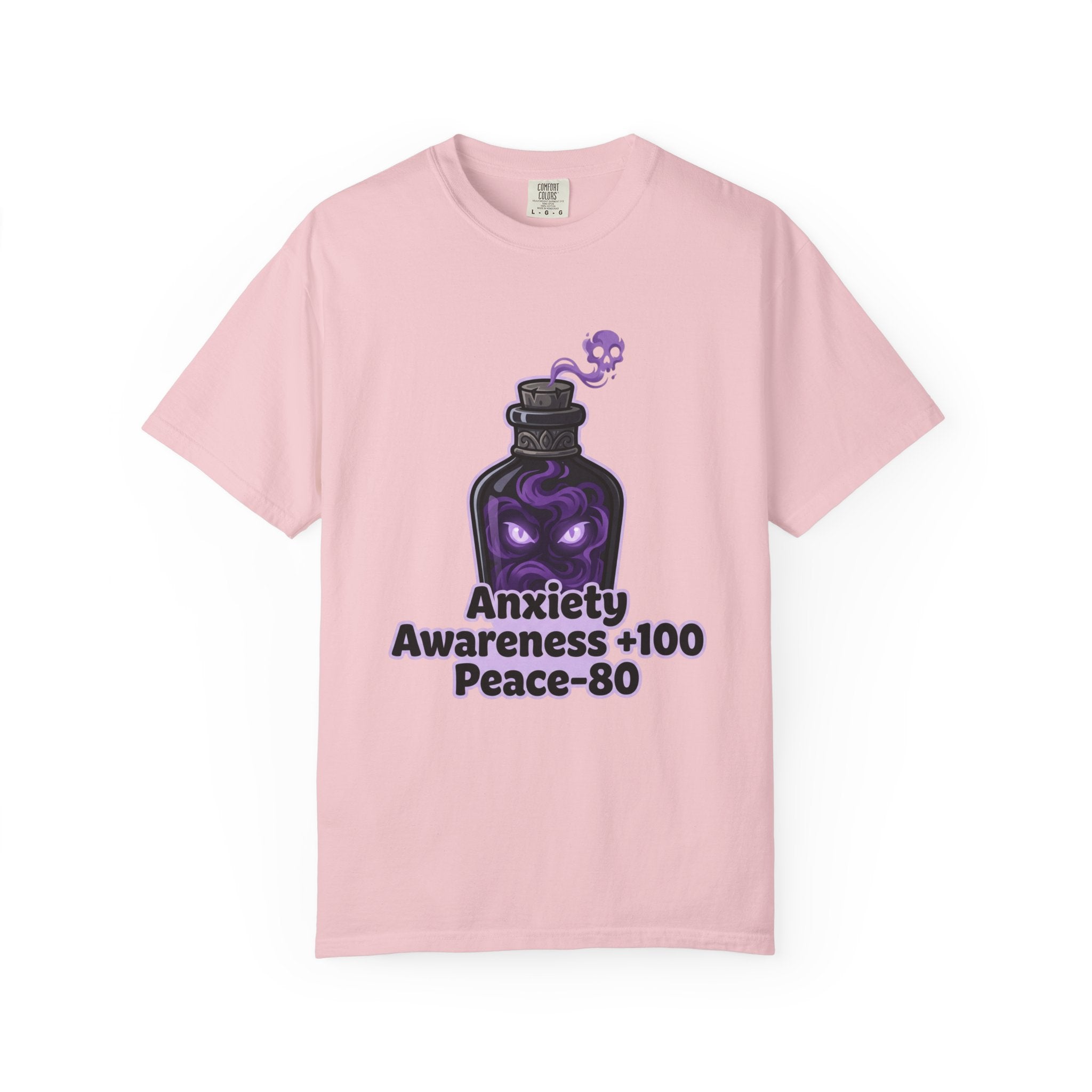 Anxiety Awareness Potion T-shirt | RPG Stat Style Mental Health Tee