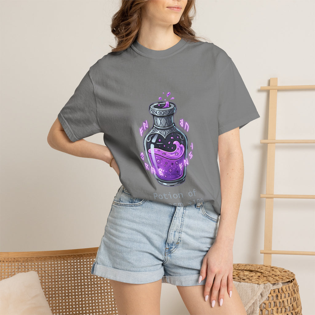 Potion of Sarcasm 100 T-shirt | Purple Magic Potion Illustration
