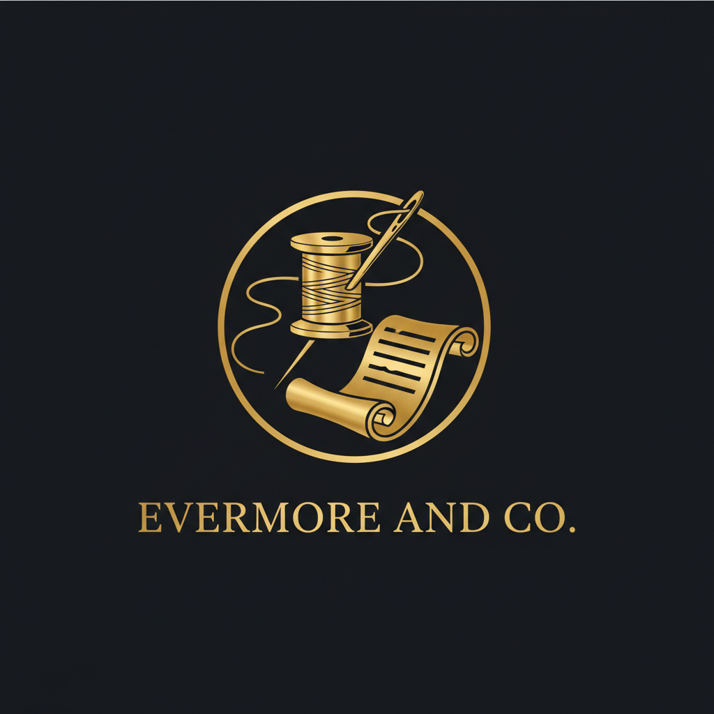 Evermore and Co Gold Scroll Logo